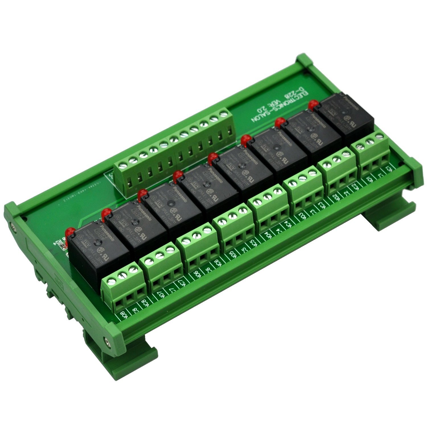 12V DC Relay DIN Rail Mount 2 SPDT 16A Power Relay Interface Module G2R-1-E