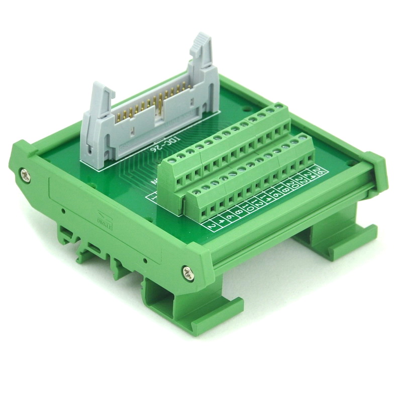 Breakout Board Terminal Block. Electronics-Salon IDC-50 DIN Rail Mounted Interface Module 