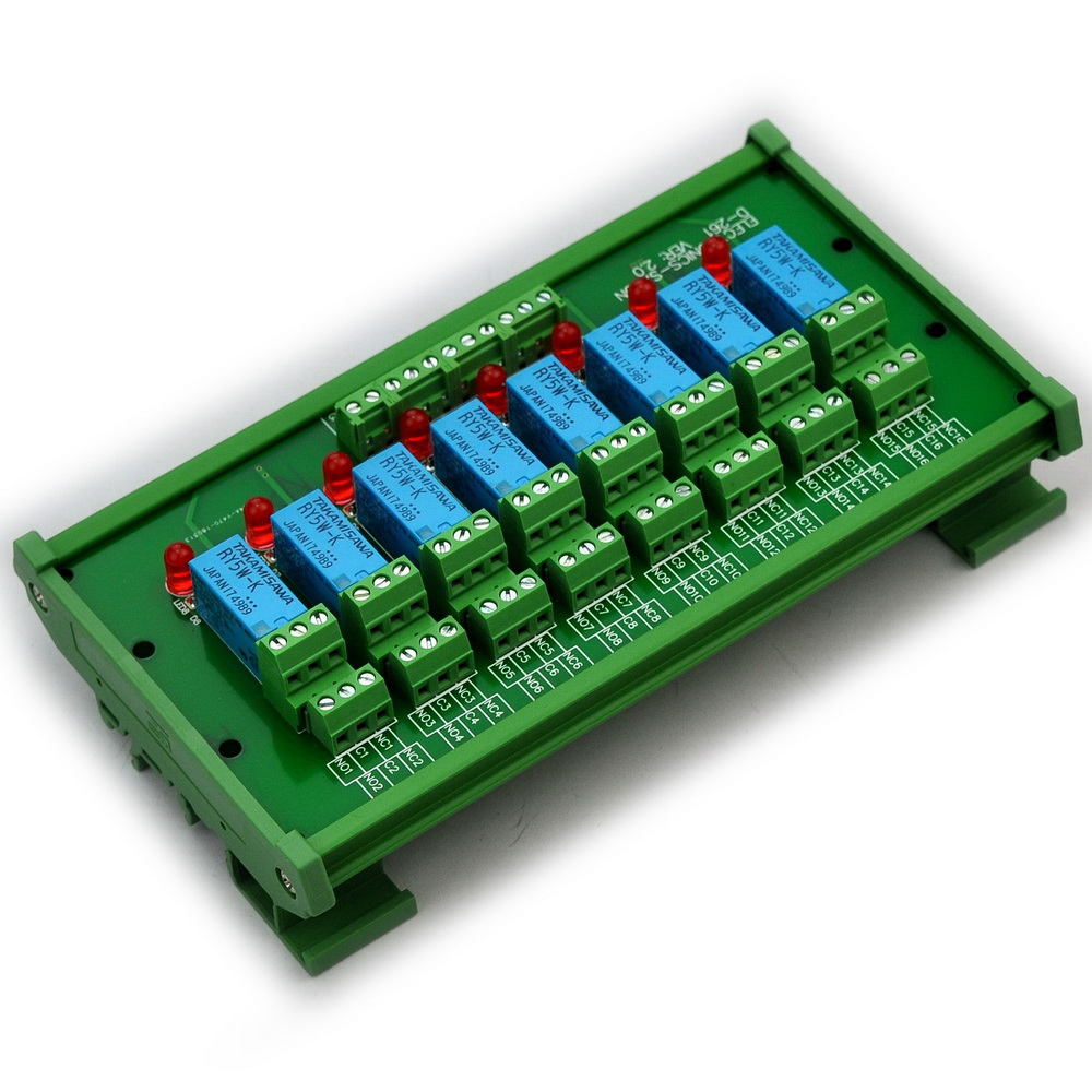 version DC5V. Electronics-Salon Montage sur rail DIN 4 Module dinterface de relais de signaux DPDT
