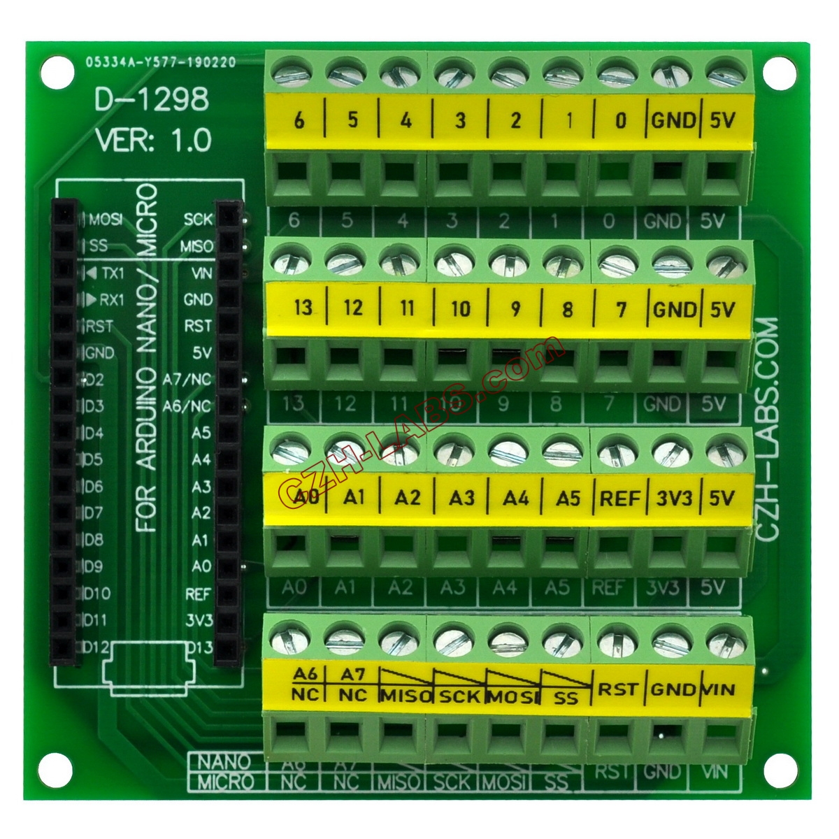ESP8266 Screw Terminal Breakout PCB for Raspberry Pi GPIOs Arduino Nano//Micro