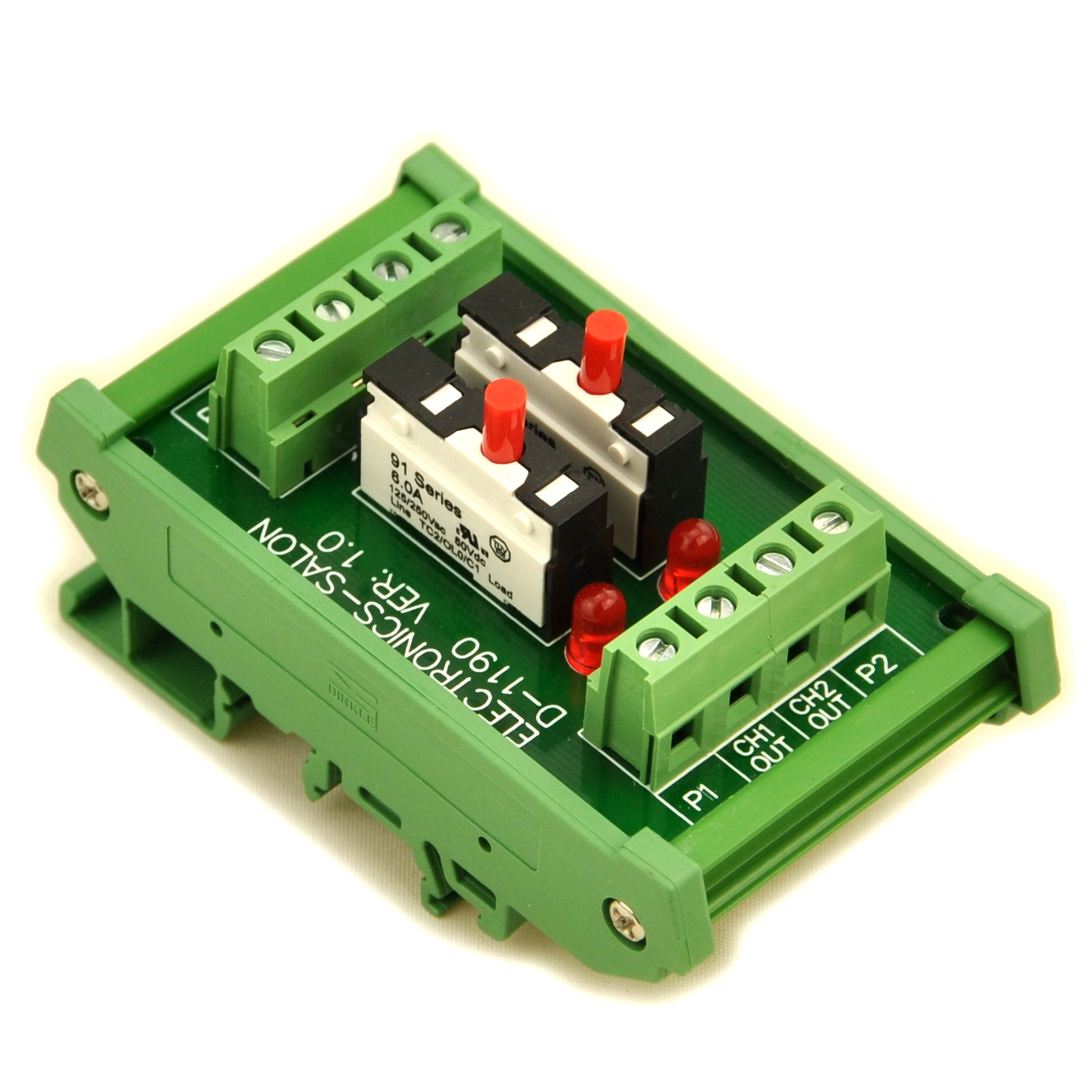 ELECTRONICS-SALON DIN Rail Mount 2 Channel Thermal Circuit Breaker ...