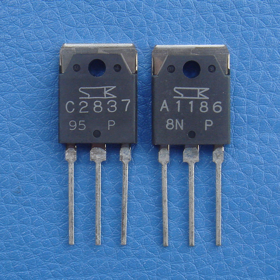 2SA1186 & 2SC2837 SANKEN Audio Power Transistor, Lot of 1 Pairs.