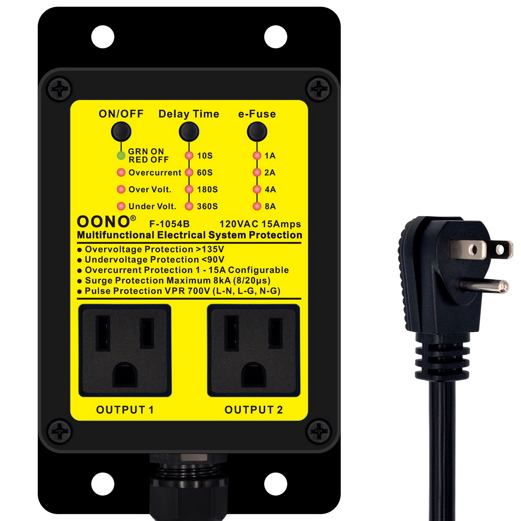 AC120V 15A Multifunctional Electrical System Protection Device, OONO F